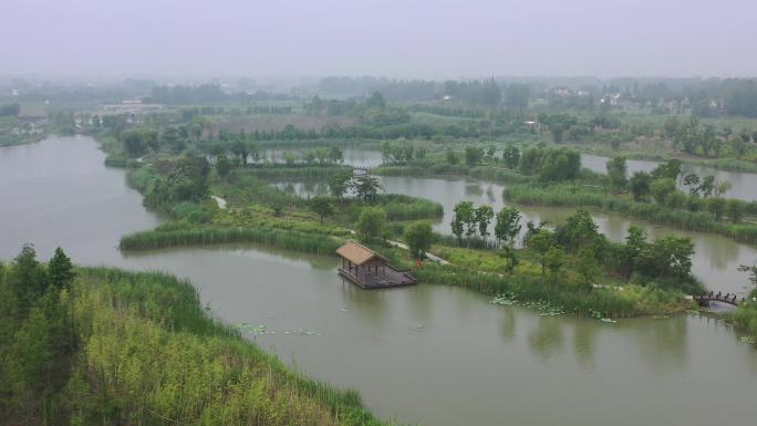 扬州北湖湿地公园航拍