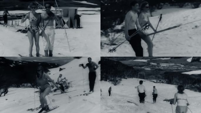60年代7年代滑雪打雪仗