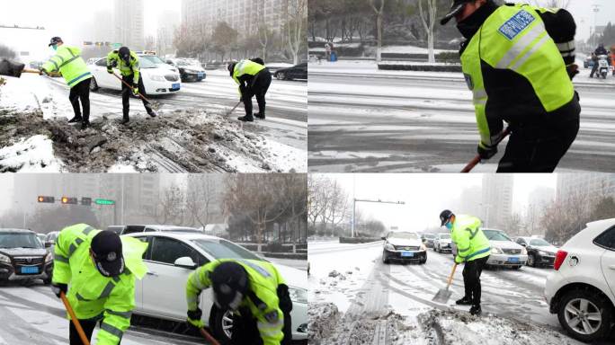 下雪路面除雪扫雪作业