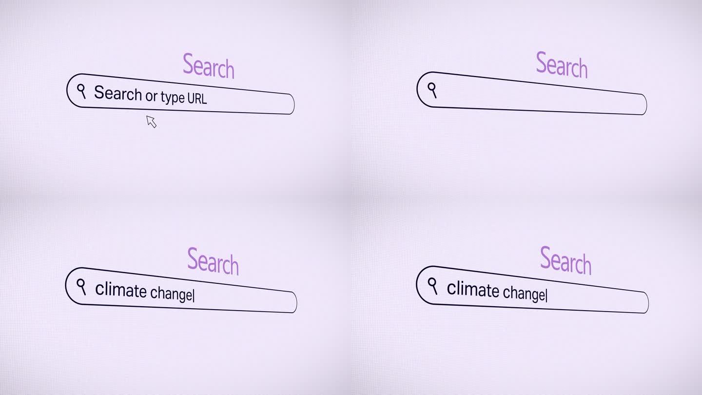 在搜索栏中键入气候变化。在网络浏览器上搜索气候变化库存视频。