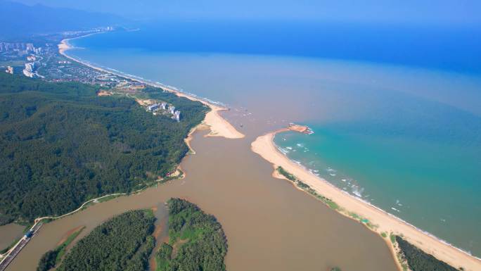 河流江河入海出海口海水淡水地理交界分界线