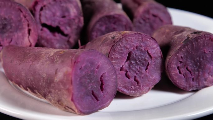 紫薯地瓜农产品红薯品尝吃食物膳食