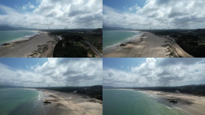 宣传片 大海  沙滩  天空  风力发电