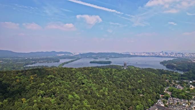 航拍 杭州 西湖全景