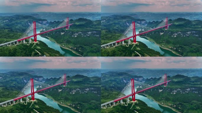 贵州大桥红色鸭池河大桥