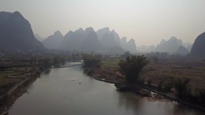 桂林山水鸟瞰图桂林山水