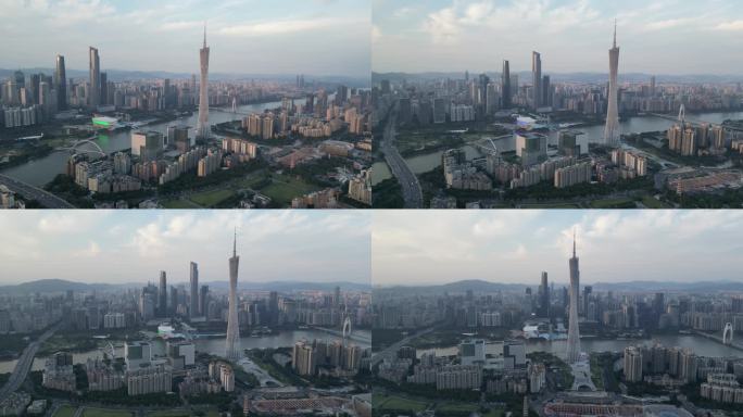 航拍广州塔cbd建筑群城市天际线