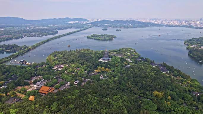 航拍 杭州 西湖全景