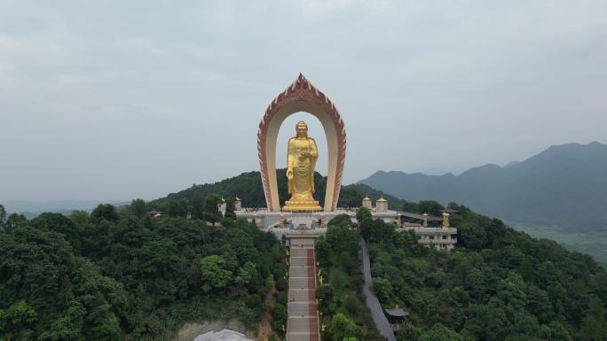 航拍江西九江庐山5A景区东林大佛