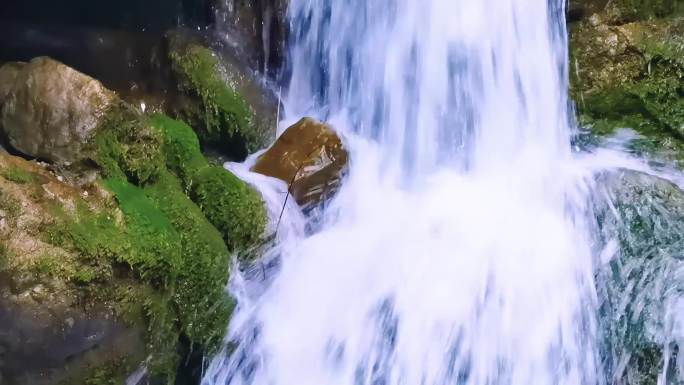 山泉瀑布溪流河水山水景区流水大自然4K