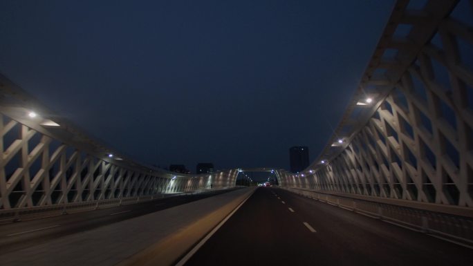 空镜桥 桥 LED背景 夜晚桥