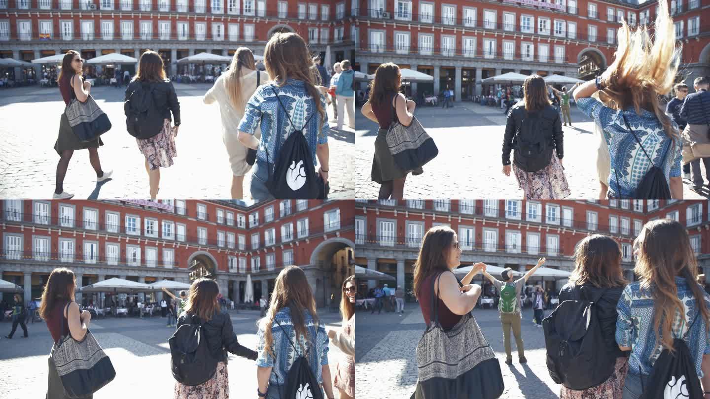 西班牙马德里的城市生活：旅游女性