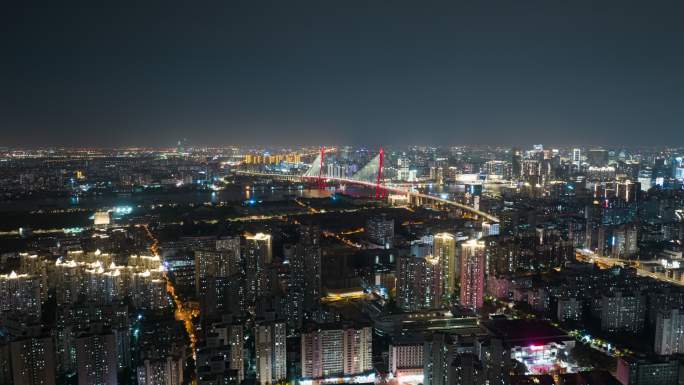 上海杨浦大桥航拍延时视频