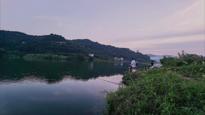 夏日湖水延时摄影