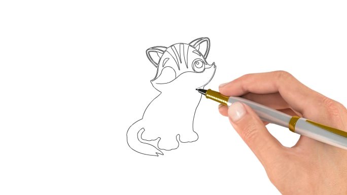 手绘卡通猫素材