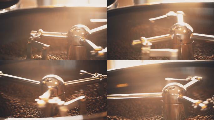 生咖啡豆搅拌烹饪蒸煮