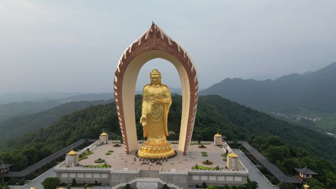 航拍江西九江庐山5A景区东林大佛