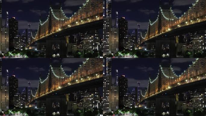纽约市：天际线，昆士伯大桥