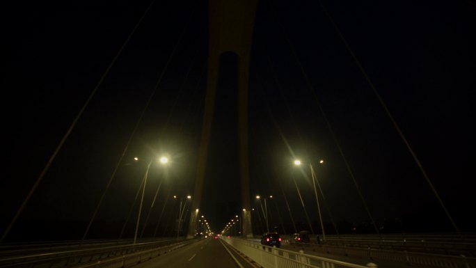 空镜桥 桥 LED背景 夜晚桥