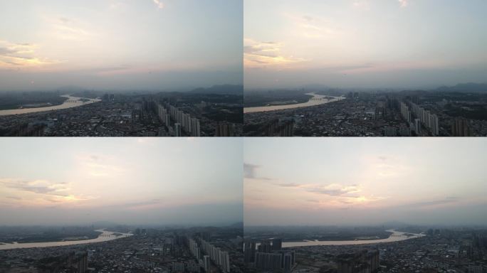 泉州晋江大桥上高空看飞机