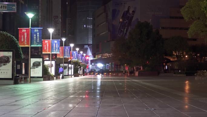 4K 上海南京路深夜 凌晨街景 实时视频