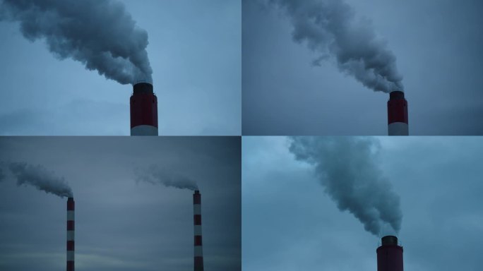 工厂烟囱-大气污染环境破坏