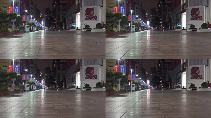 4K 上海南京路深夜 凌晨街景 实时视频
