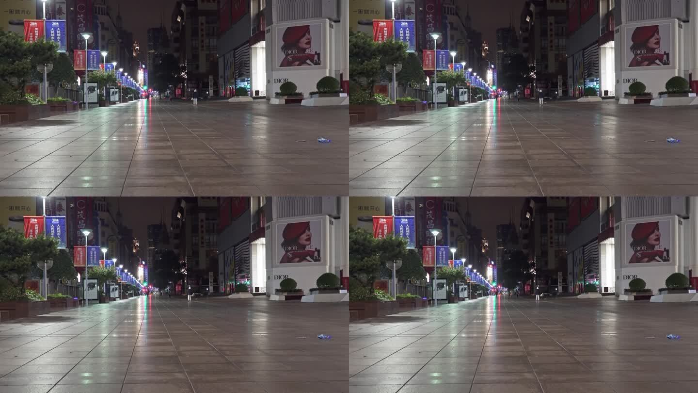 4K 上海南京路深夜 凌晨街景 实时视频