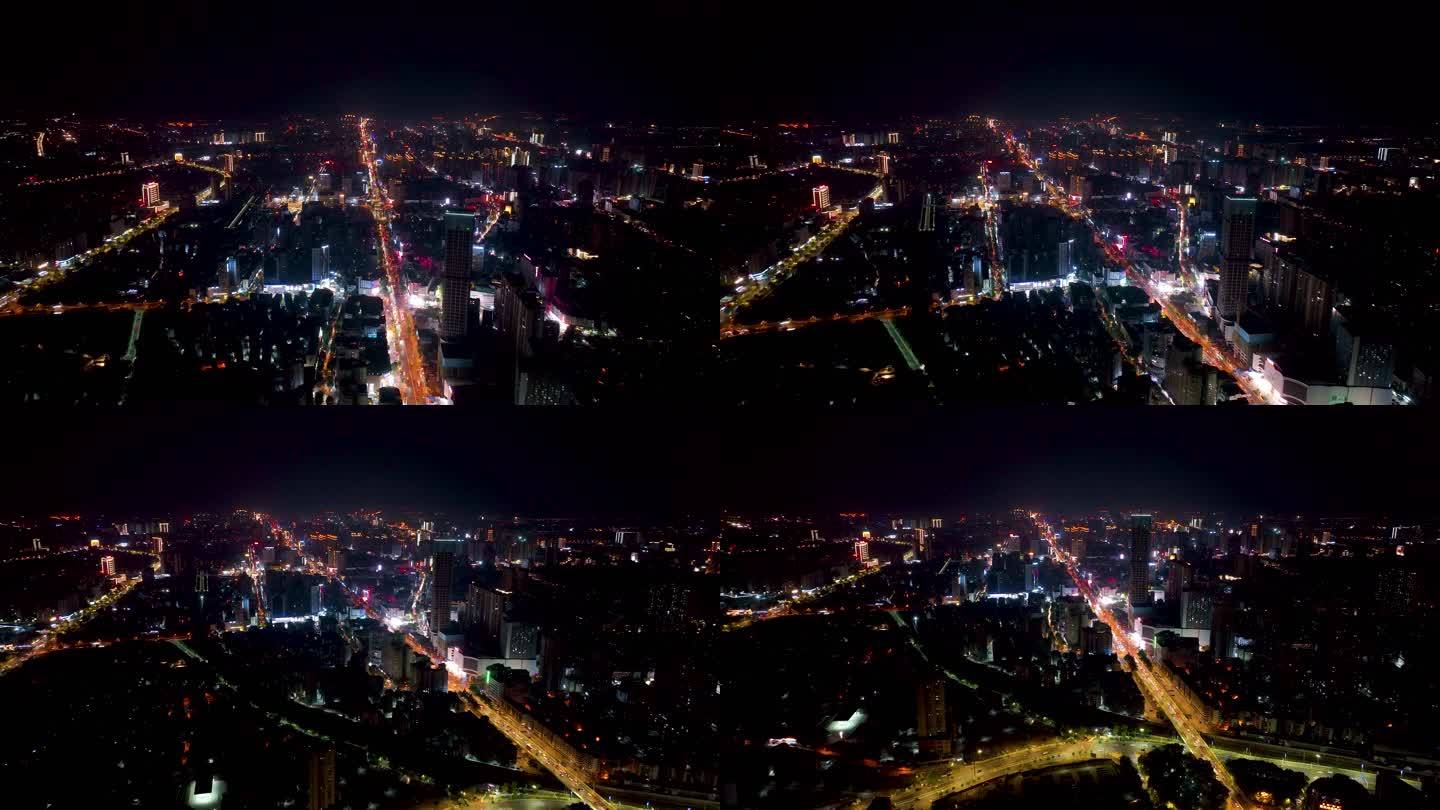 4K全景航拍岳阳城市夜景