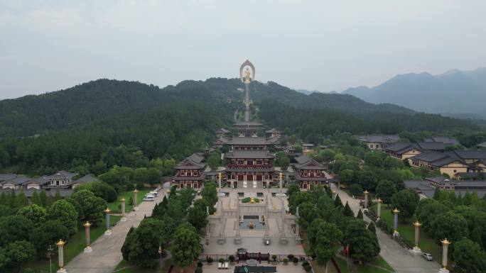 航拍江西九江庐山5A景区东林大佛