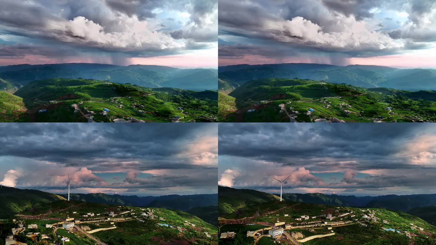 雨后的大山夕阳美景