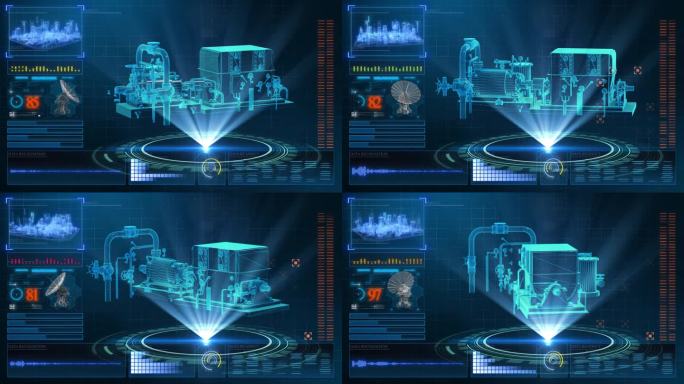 HUD科技界面离心泵展示素材