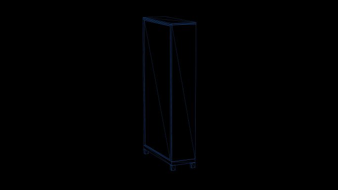 4k蓝色全息科技线框桌子柜子素材带通道