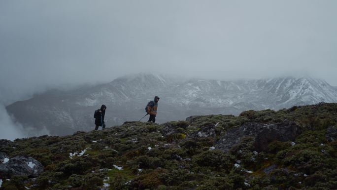 登山探险 勇攀高峰 爬雪山 追梦人