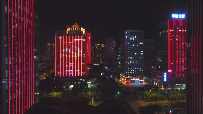 航拍福州闽侯上街高新区夜景4K