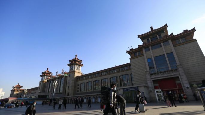 北京火车站安检进站