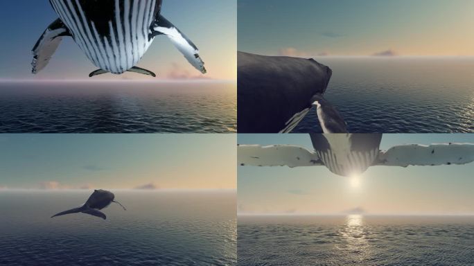 鲸鱼飞过海面 鲸与海
