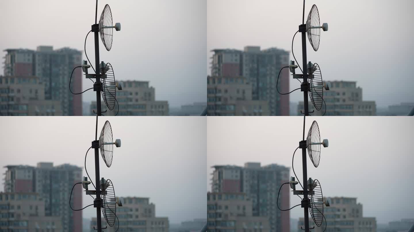 城市屋顶天线无线电信号塔卫星信息接收器
