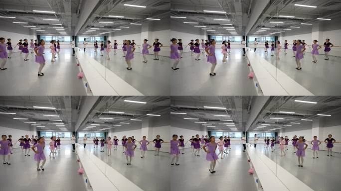 艺术培训班舞蹈教室老师孩子跳舞训练实拍