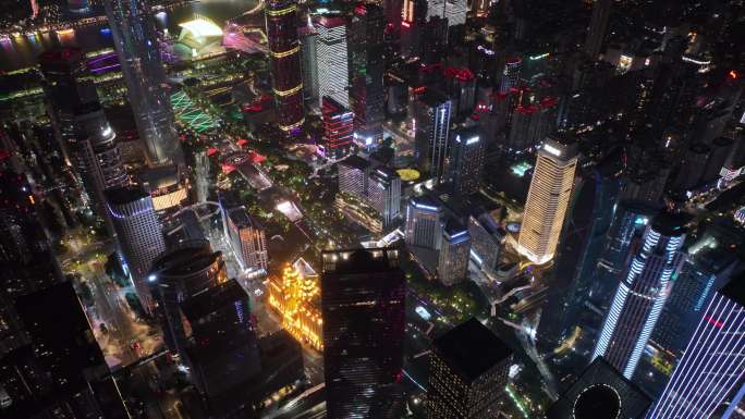航拍珠江新城夜景