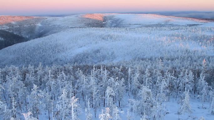 大兴安岭冬季雪林银装素裹