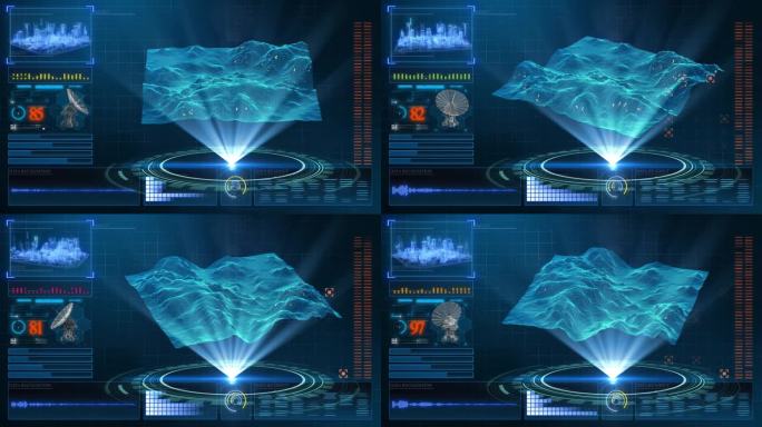 HUD科技界面山地地形展示素材