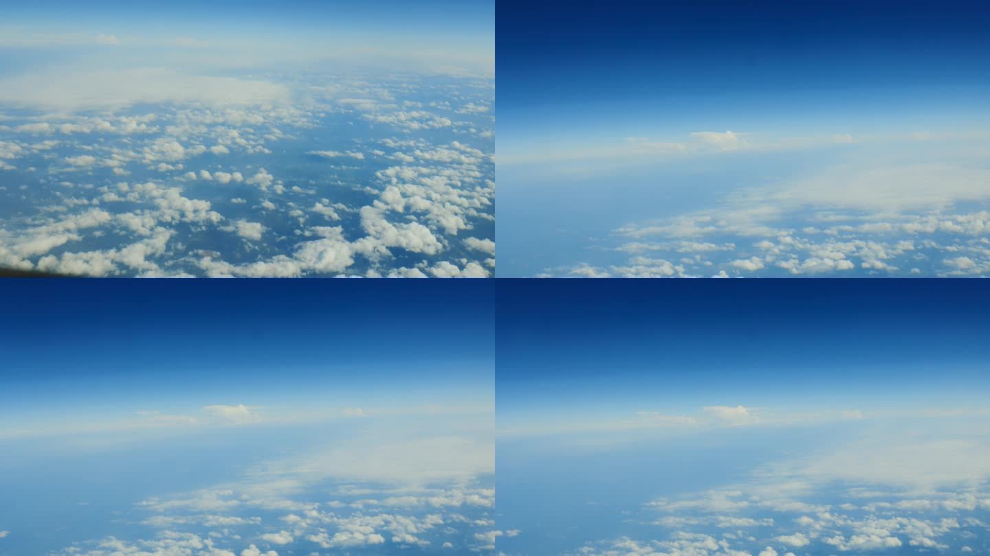 4K 飞机窗外的蓝天白云
