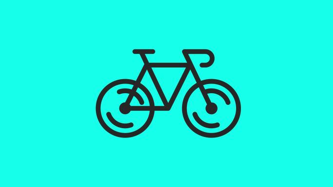 自行车图标-矢量动画