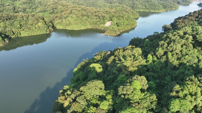 广州黄埔区萝岗木强水库徒步线路航拍