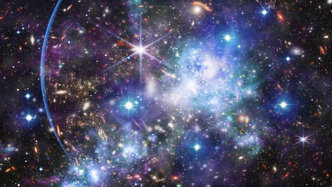 恒星、星云和星系的空间背景