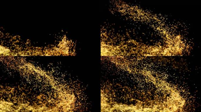 （透明通道）抽象金色粒子背景