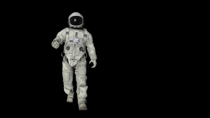 宇航员正面走路动画透明通道素材