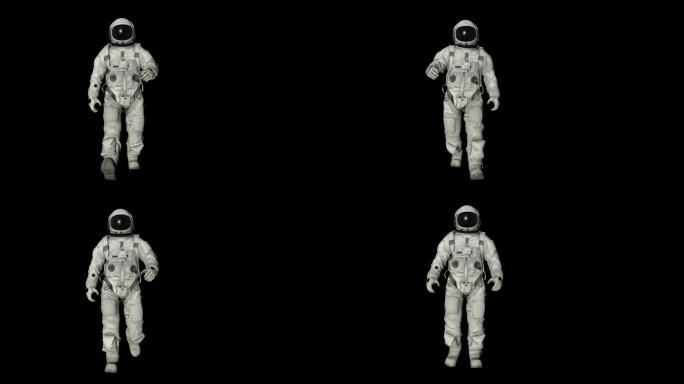 宇航员正面走路动画透明通道素材