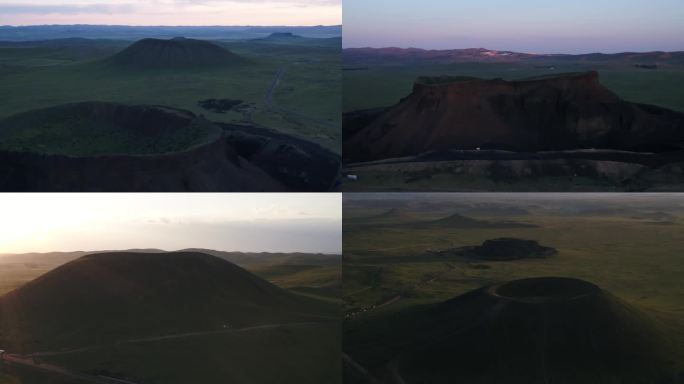 内蒙古草原火山航拍